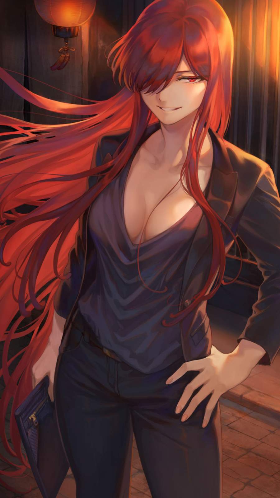 Redhead anime iphone wallpaper