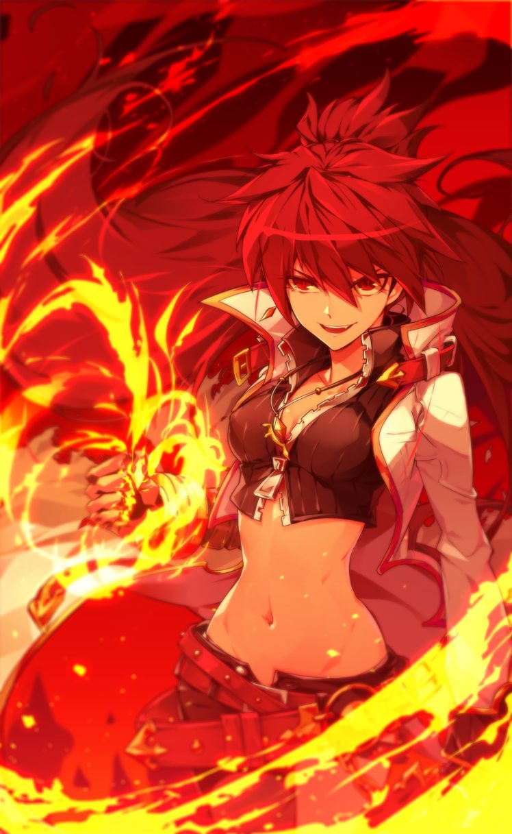 Elsword elesis elsword long hair jewelry fire magic red eyes anime girls anime wallpapers hd desktop and mobile backgrounds