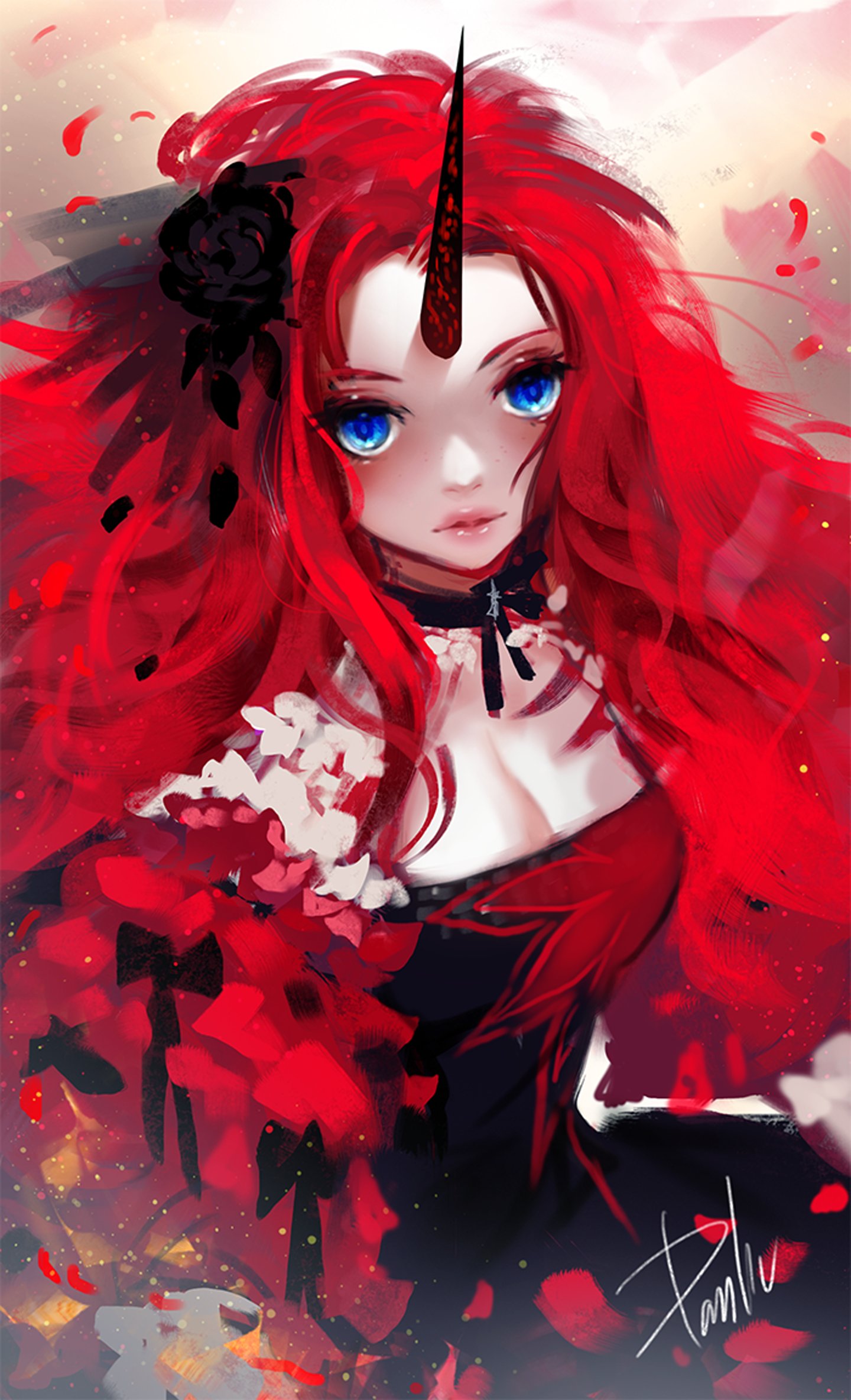 Red hair anime girl blue eyes wallpaper x