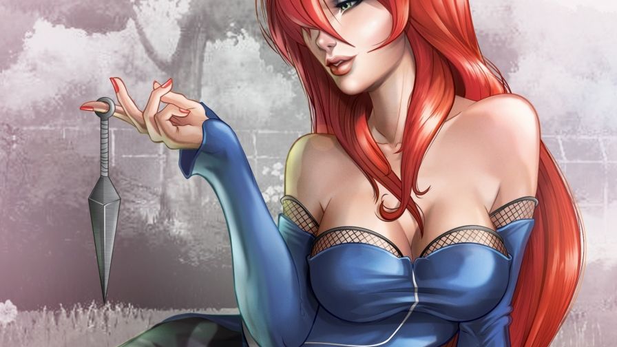 Sexy red haired lady hd wallpaper