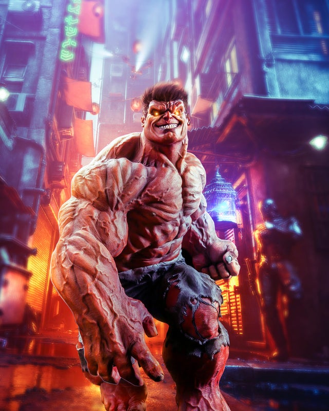 I photoshoped red hulk figure into a badass wallpaper tell me how is it rhulk