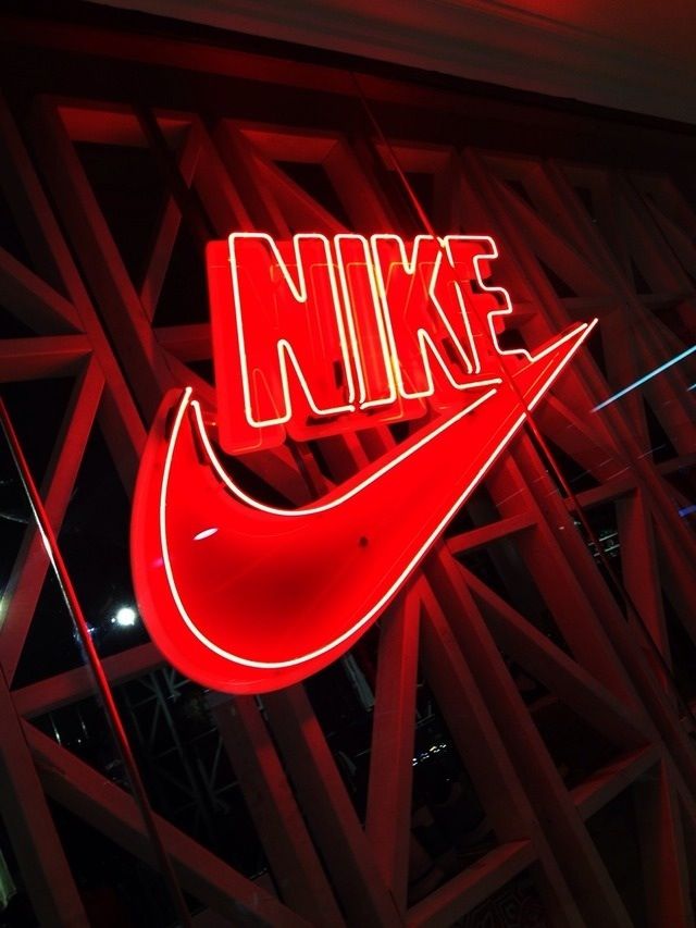 Nike neon sign red and black wallpaper dark red wallpaper neon signs