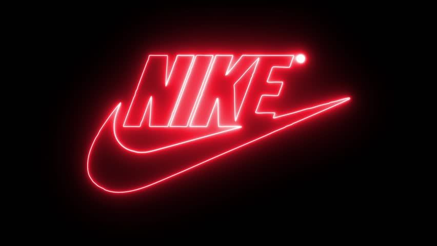 Nike with neon lights editorial stock footage video royalty papel de parede da nike papel de parede neon papel de parede de astronauta