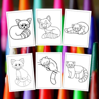 Explore natures palette printable red panda coloring sheets for children