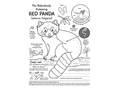 Red panda activity page by sara lynn cramb on
