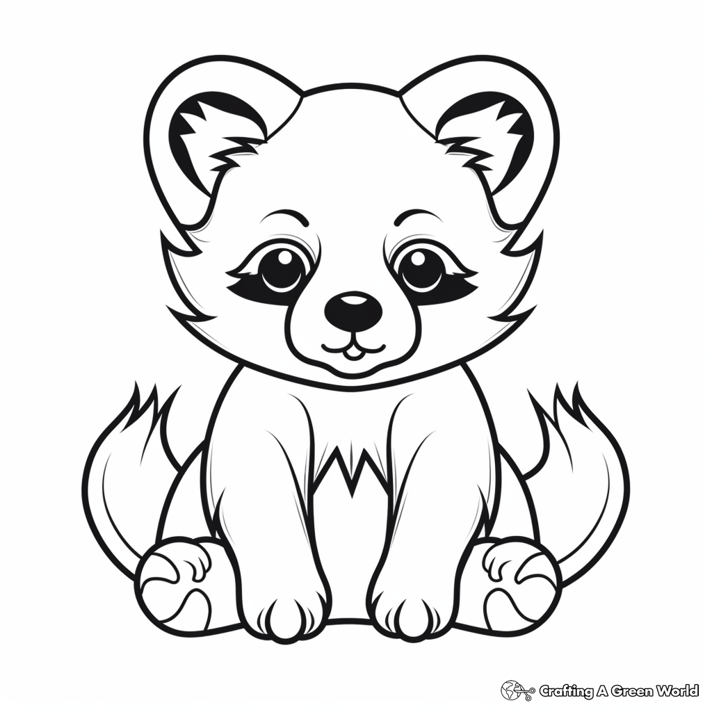 Red panda coloring pages