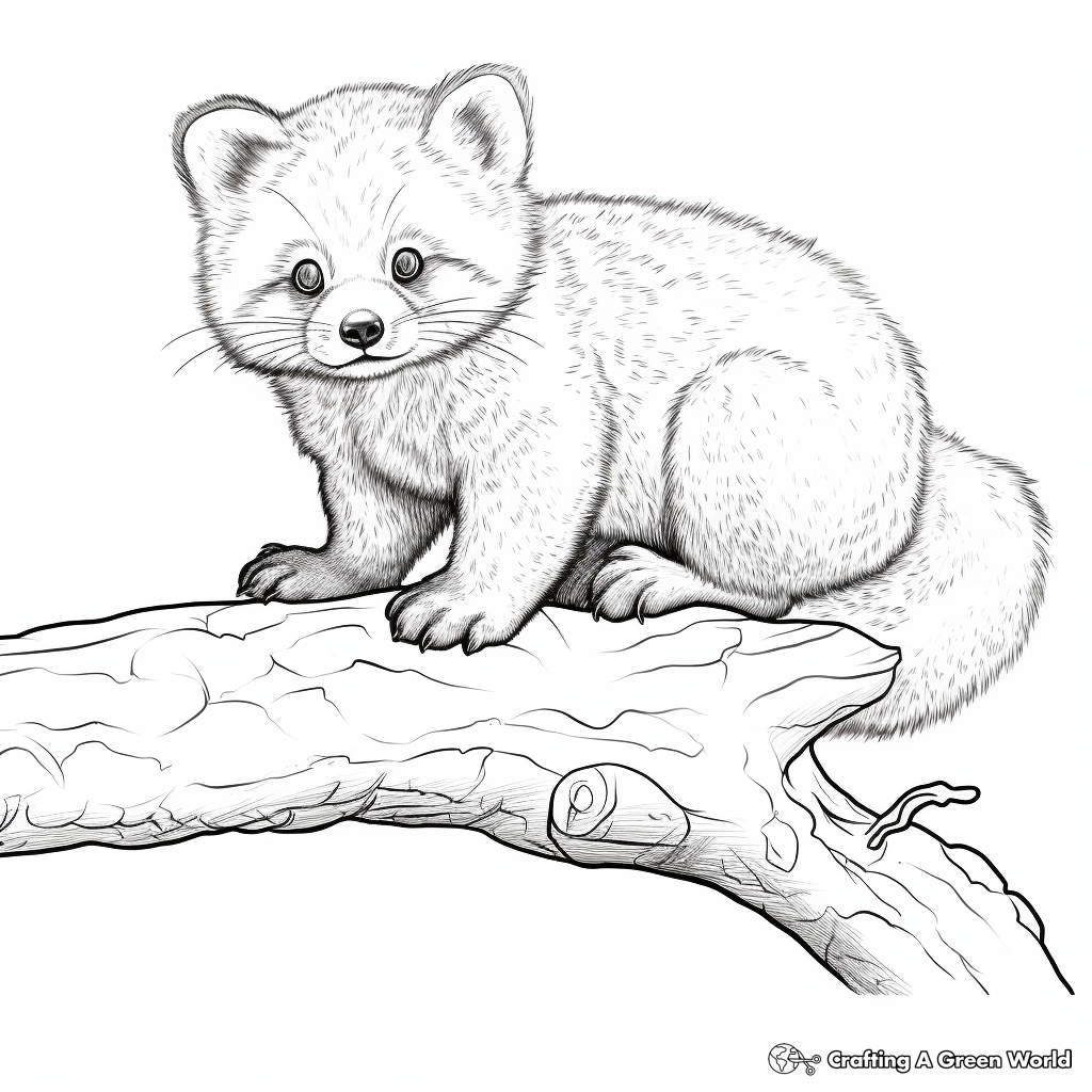 Red panda coloring pages