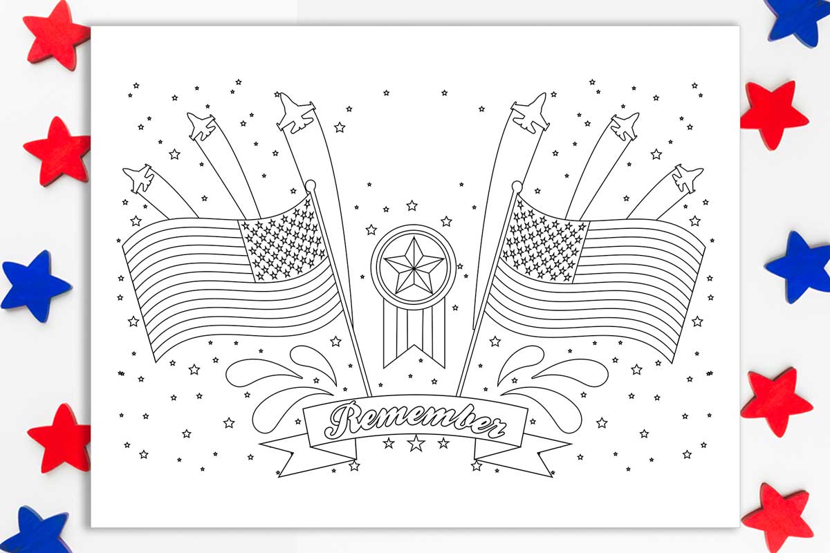 Free memorial day printable loring pages for kids