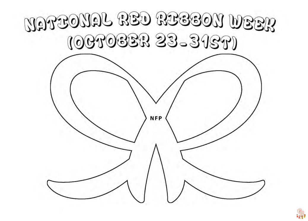 Printable red ribbon week coloring pages free