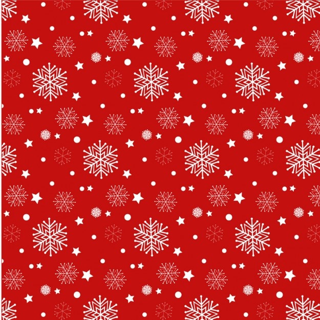 Free vector red background with white snowflakes