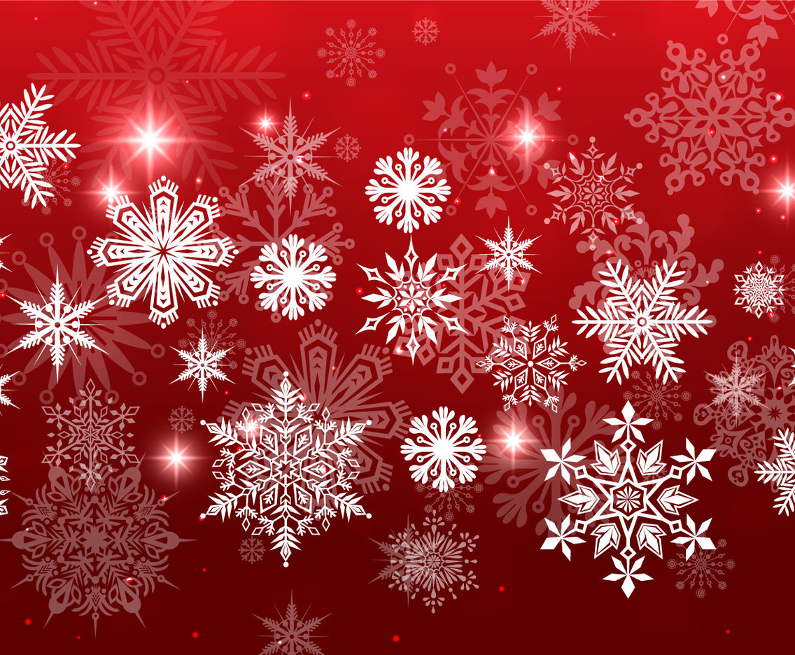 Red christmas snowflake background vector art graphics