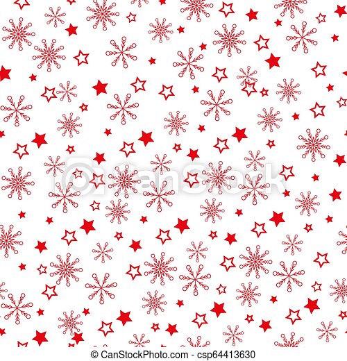 Pattern of red snowflakes on a light background snowflake vector pattern