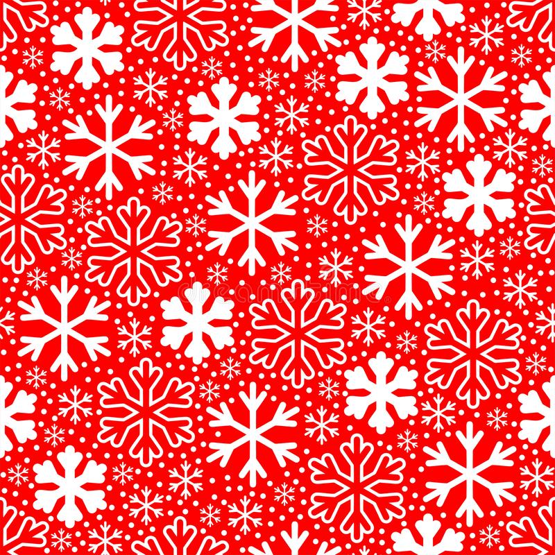 White snowflakes on red background christmas vector pattern stock vector