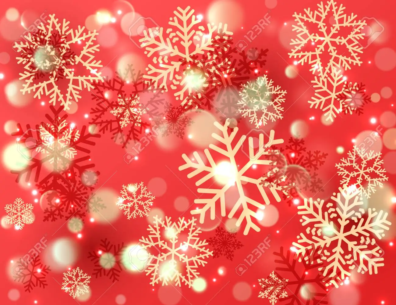 Christmas background with shining gold and red snowflakes winter vector illustration royalty free svg cliparts vectors and stock illustration image