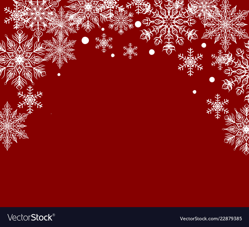 Red background with snowflakes royalty free vector image
