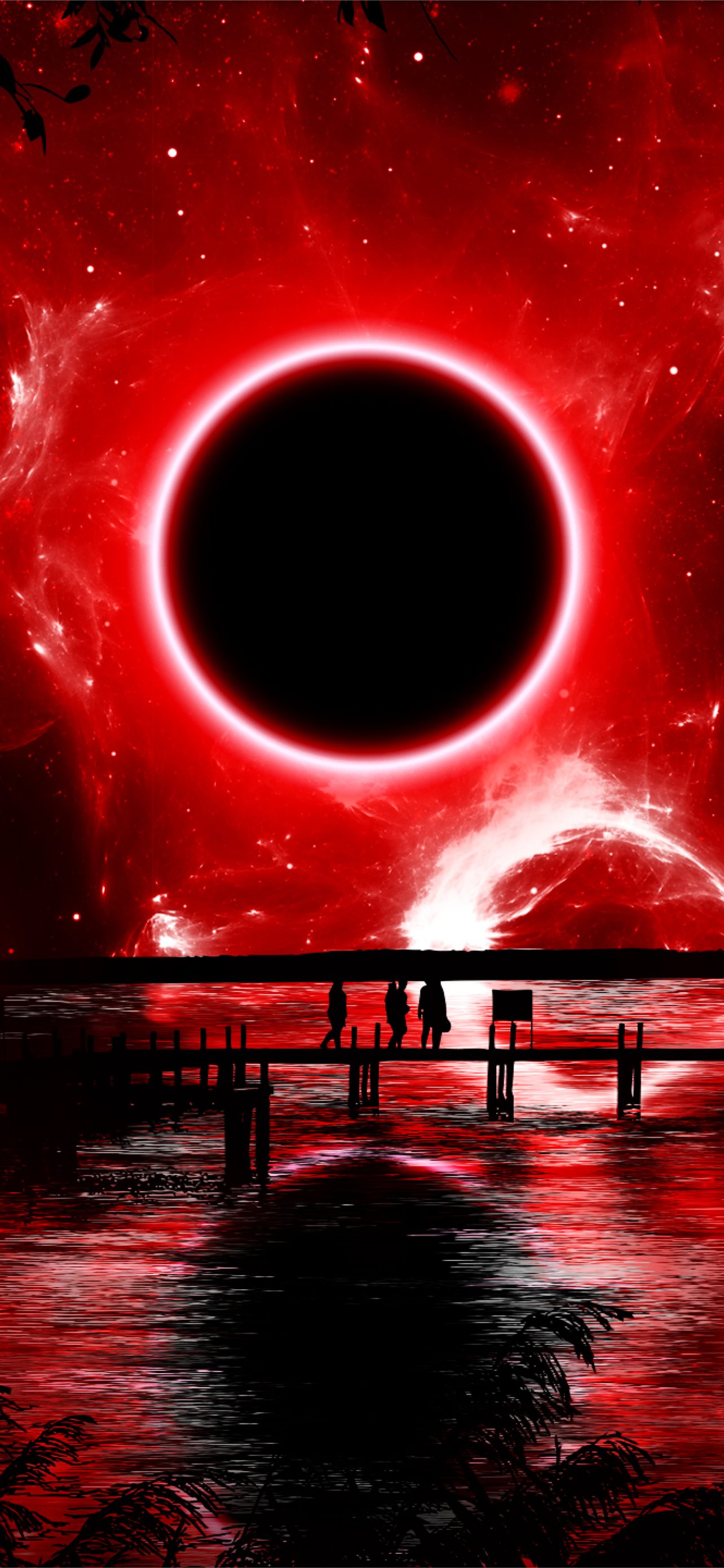 Red eclipse digital art resolution hd space k ima iphone wallpapers free download