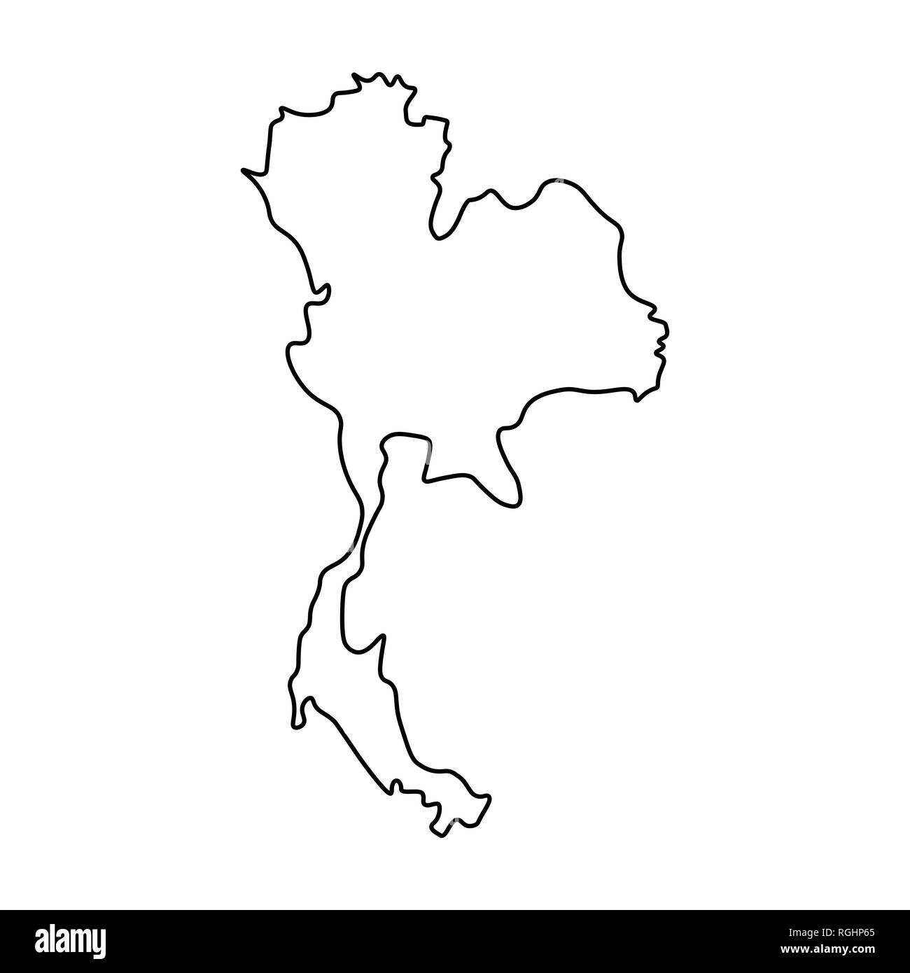 Mapa tailandia imãgen de stock en blanco y negro