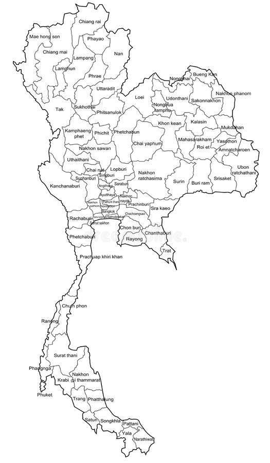 Mapa de tailandia stock de ilustraciãn ilustraciãn de districto