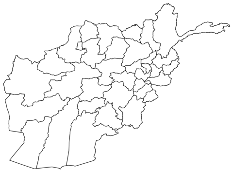 Dibujo de mapa mudo de afganistãn con regiones para colorear dibujos para colorear imprimir gratis