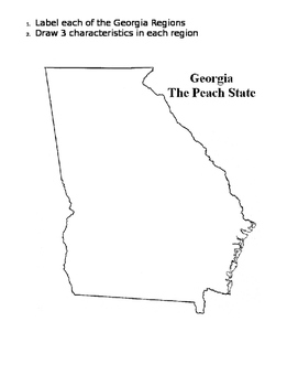 Georgia regions blank map by savvy in second grade tpt