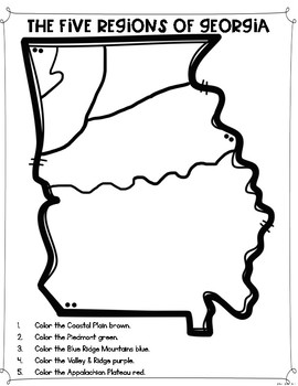 Regions of georgia differentiated reading passages questions tpt