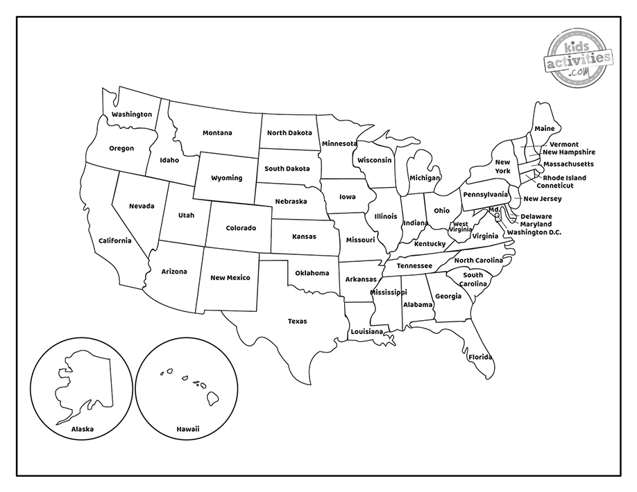 Blank united states map coloring pages you can print kids activities blog