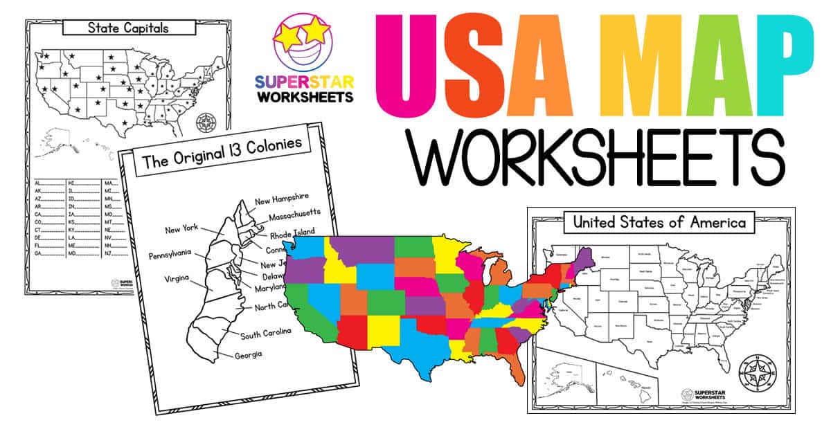 Usa map worksheets