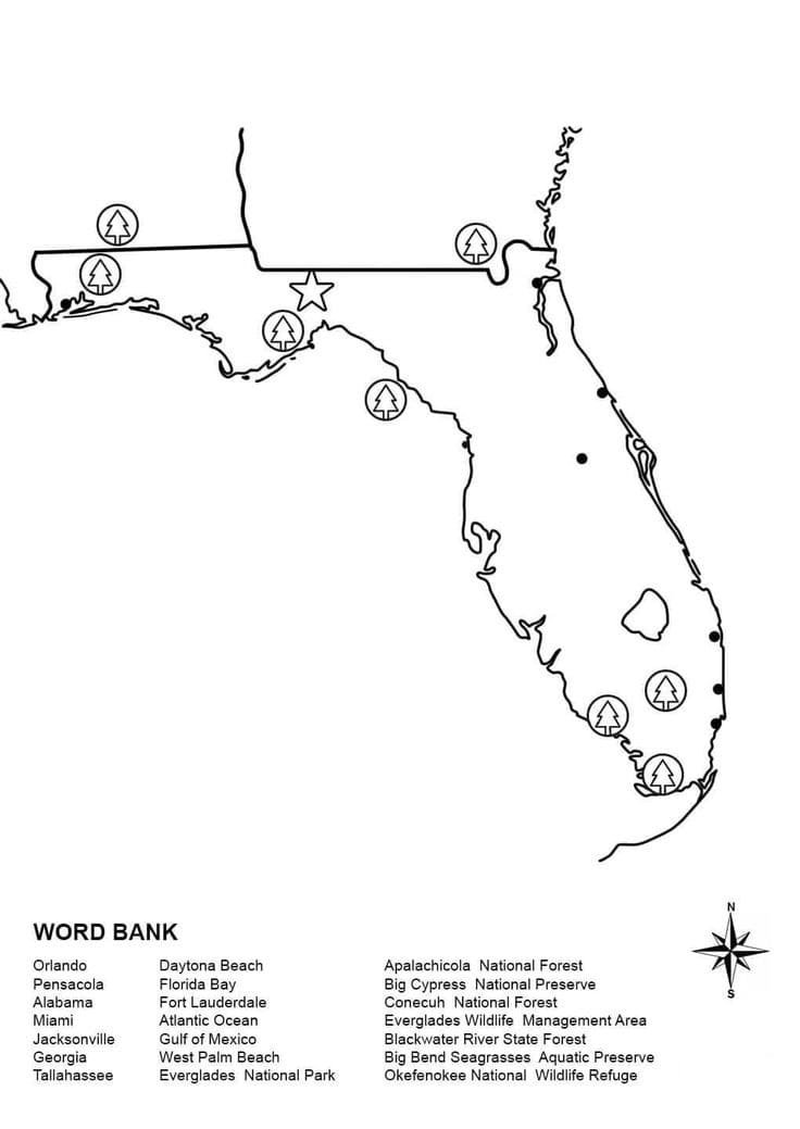Florida coloring pages printable for free download