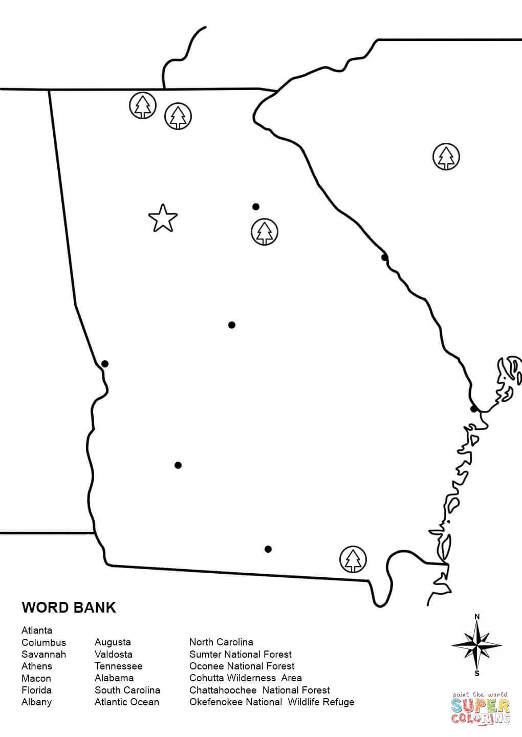 Click the georgia map worksheet coloring pages to view printable version or color it online patible with ipad andâ georgia map map worksheets coloring pages