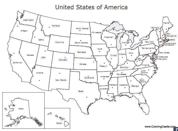 Just for fun us map printable coloring pages united states map usa map states and capitals