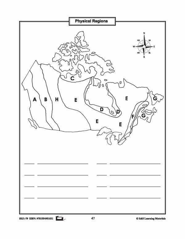 Physical regions of canada mapping activity grades
