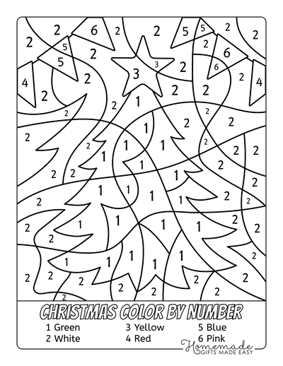 Free christmas color by number printables