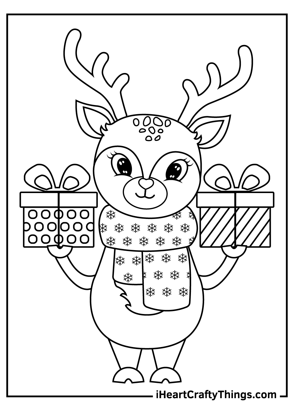 Christmas reindeers coloring pages free printables