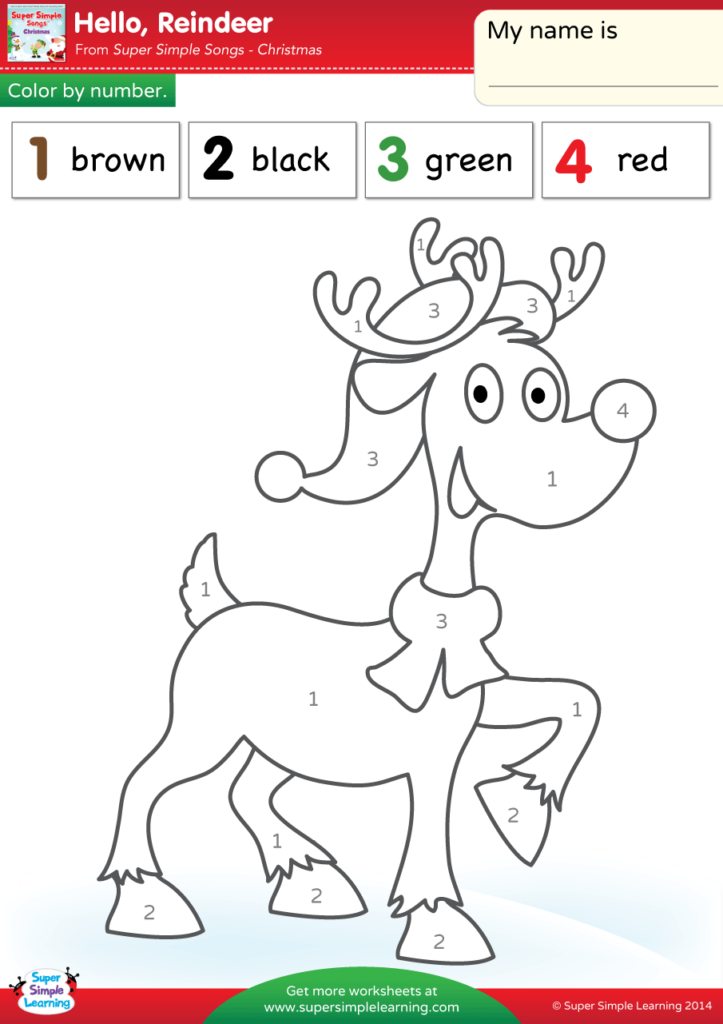 Hello reindeer worksheet