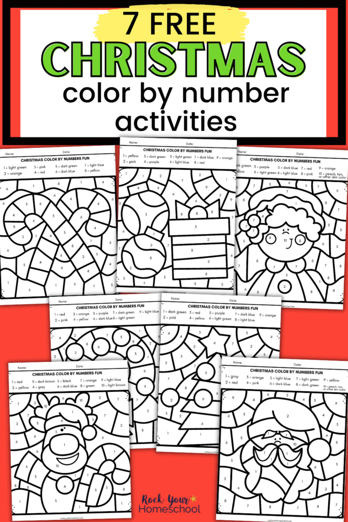 Free christmas color by number pages for holiday fun