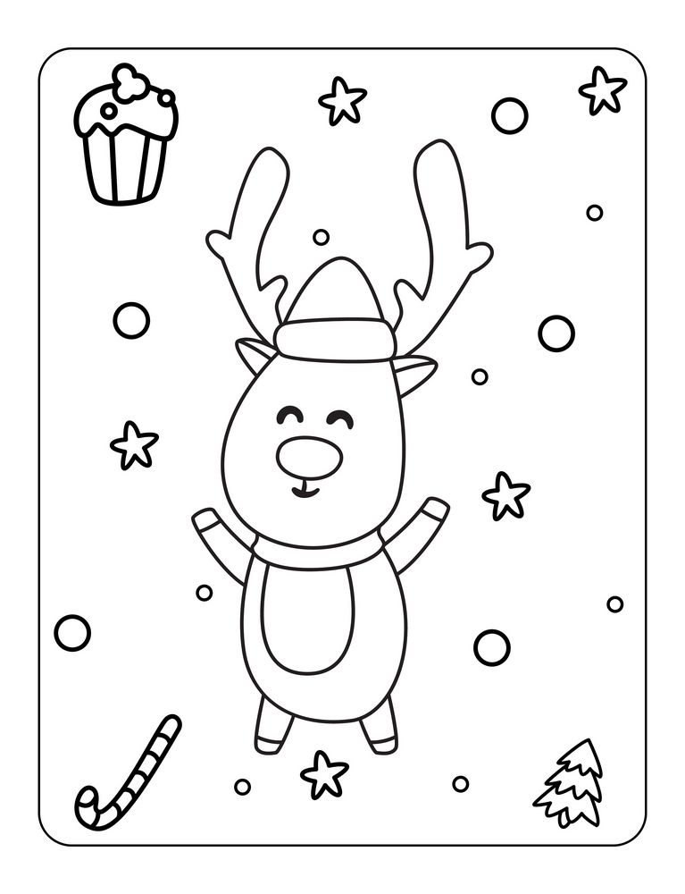 Santas reindeer coloring pages
