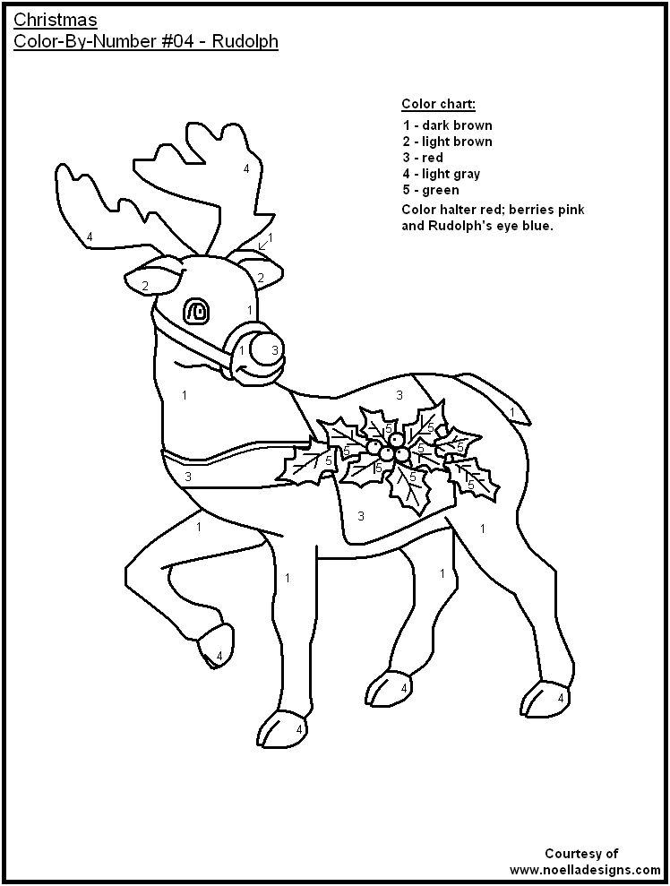 Christmas color by number printables â free christmas coloring pages for kids