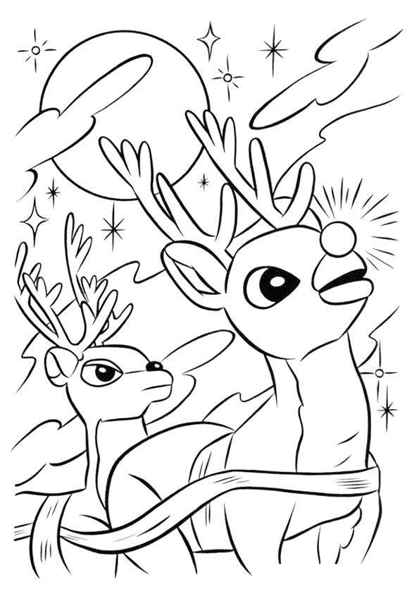 Free printable reindeer coloring pages for kids