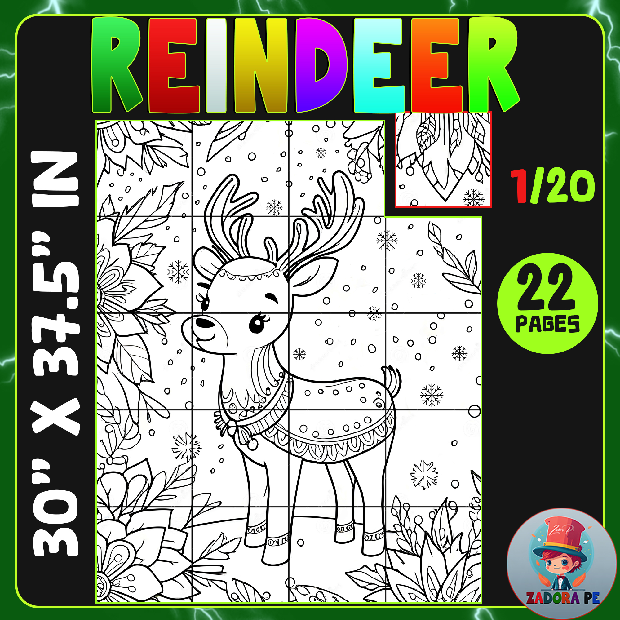 Reindeer radiance christmas collaborative poster art coloring craft winter bulletin board made by teachers