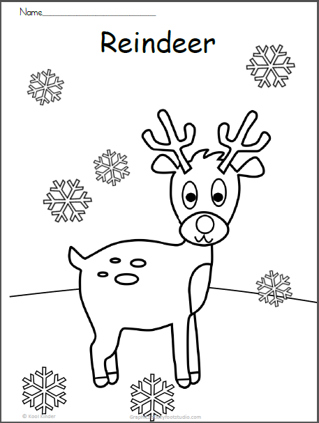 Reindeer coloring page made by teachers