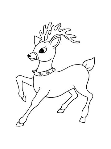 Reindeer coloring pages to print before christmas eve