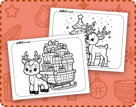 Reindeer coloring pages for kids