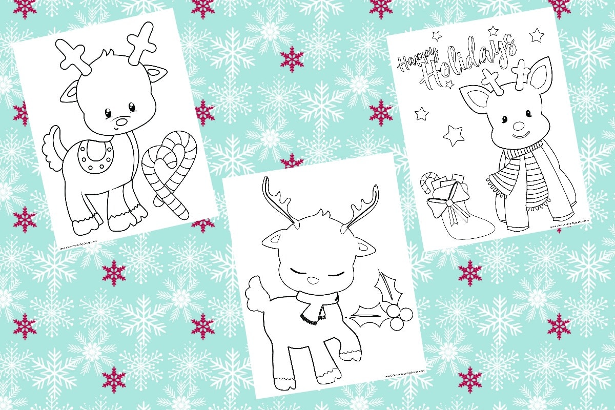 Free printable reindeer color pages