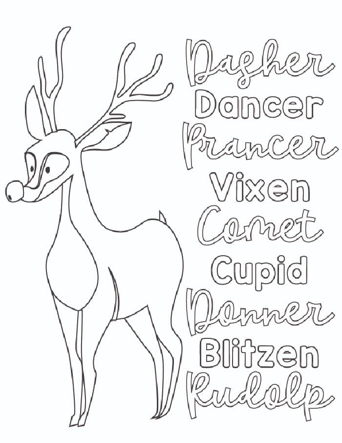 Free reindeer coloring pages