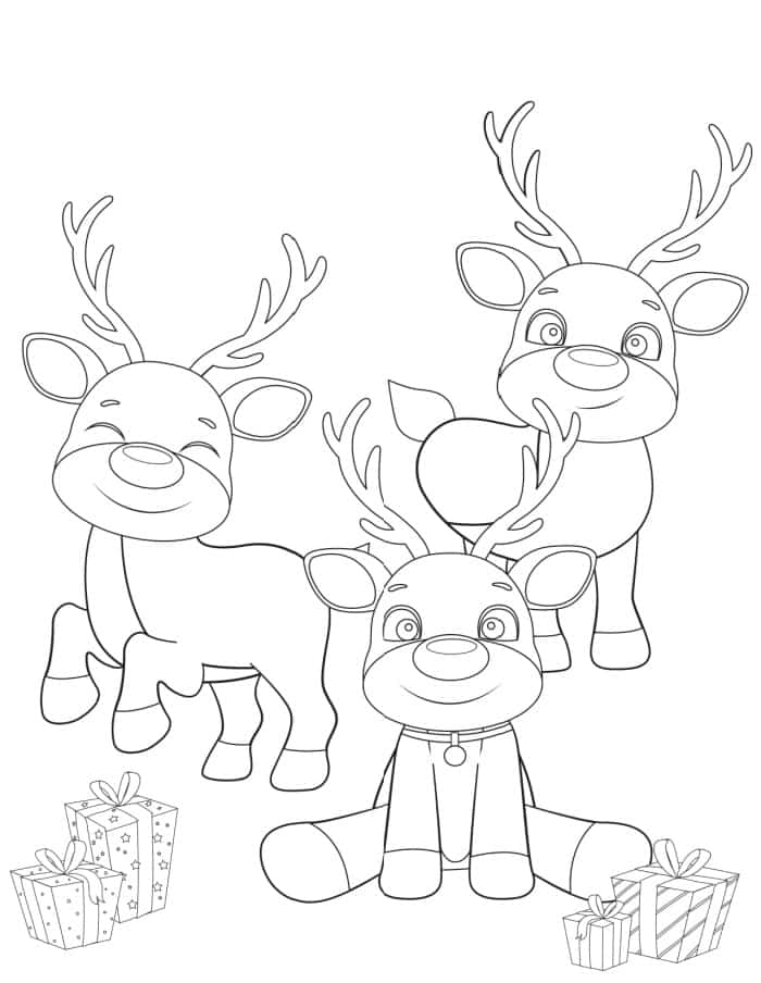 Free printable reindeer coloring pages