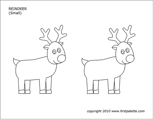 Christmas reindeer free printable templates coloring pages