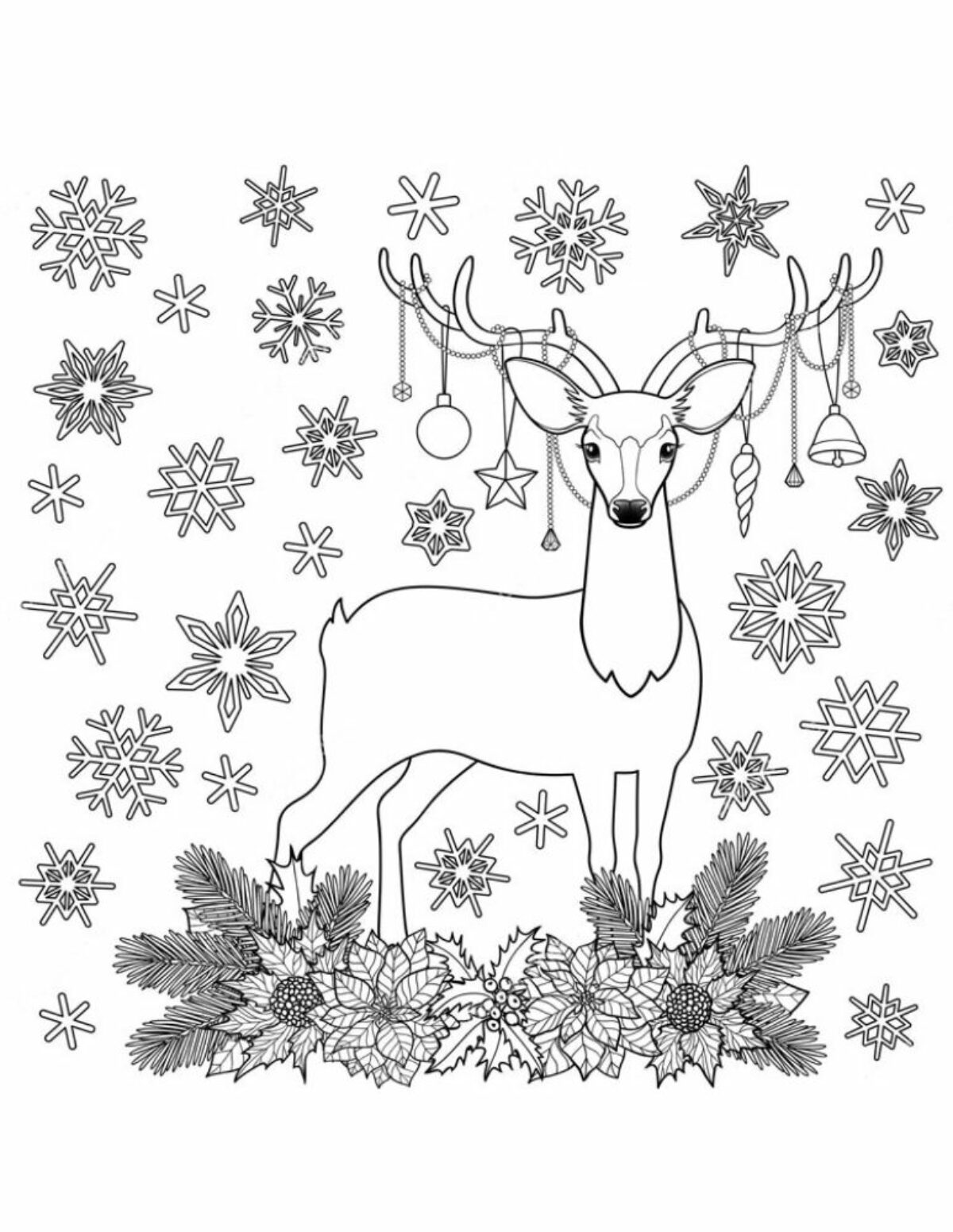 Printable reindeer coloring pages for kids add some color to that reindeer
