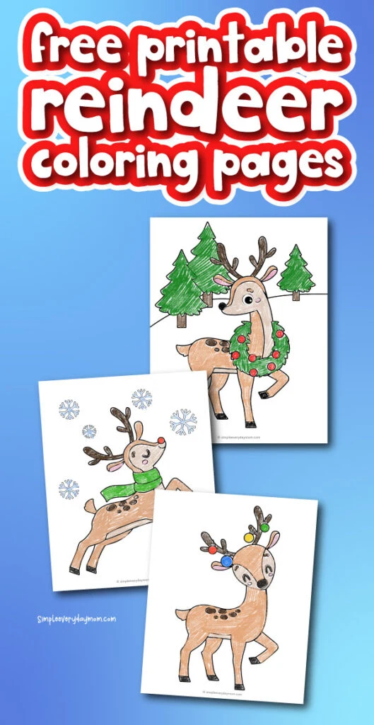 Reindeer coloring pages for kids free printable