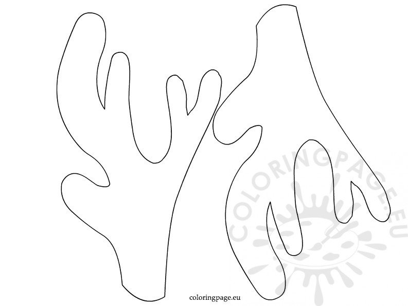 Reindeer antler template printable coloring page