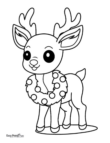 Printable reindeer coloring pages
